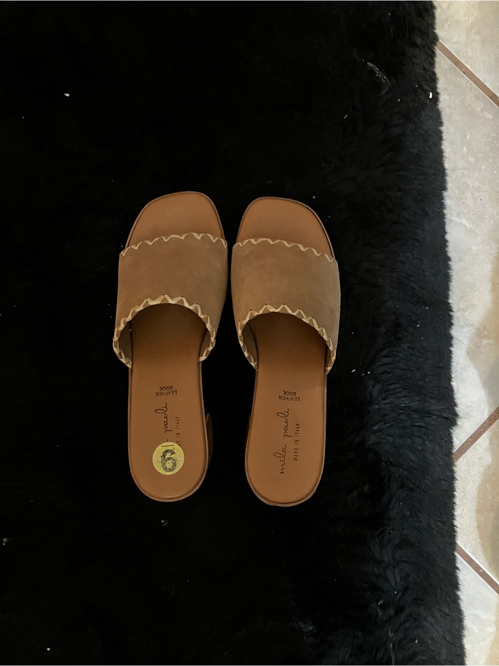 Tan Slide Sandals